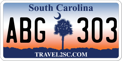 SC license plate ABG303