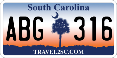 SC license plate ABG316