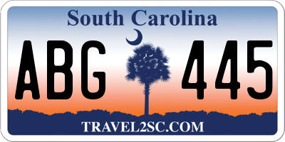 SC license plate ABG445