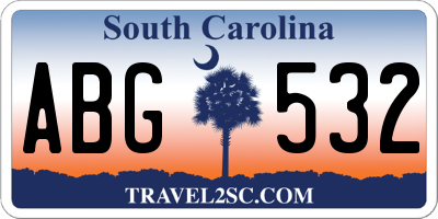 SC license plate ABG532