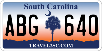 SC license plate ABG640