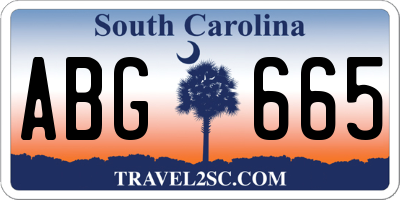 SC license plate ABG665