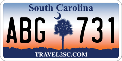 SC license plate ABG731
