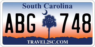SC license plate ABG748
