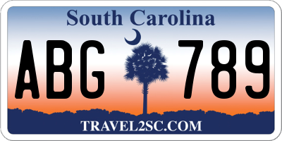 SC license plate ABG789
