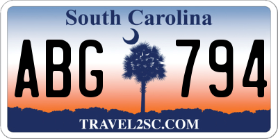SC license plate ABG794