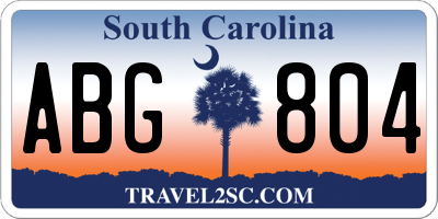 SC license plate ABG804