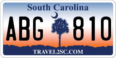 SC license plate ABG810