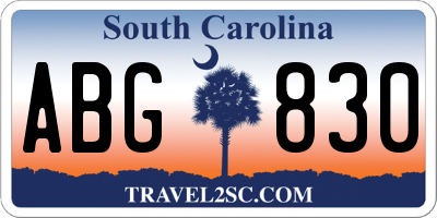 SC license plate ABG830