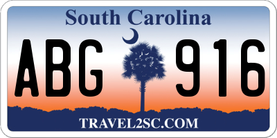 SC license plate ABG916