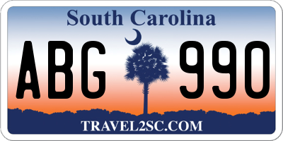 SC license plate ABG990