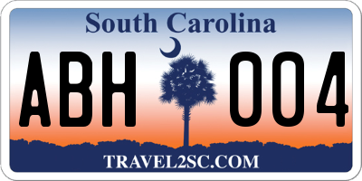 SC license plate ABH004