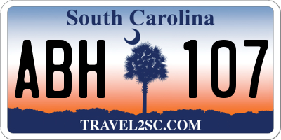 SC license plate ABH107