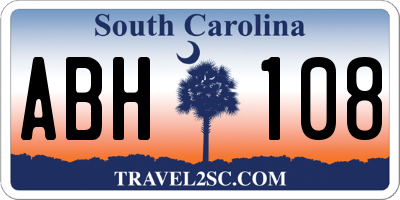SC license plate ABH108