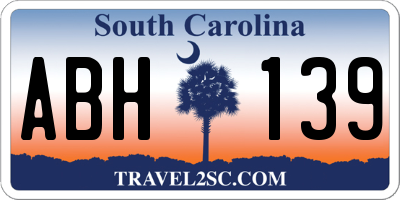 SC license plate ABH139