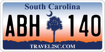 SC license plate ABH140