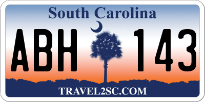 SC license plate ABH143