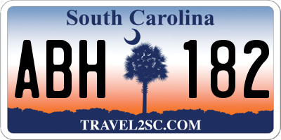 SC license plate ABH182