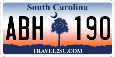 SC license plate ABH190