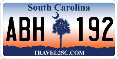 SC license plate ABH192