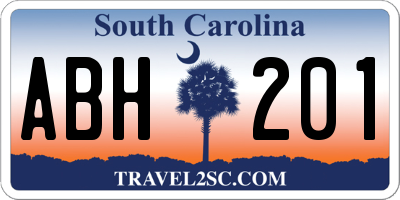 SC license plate ABH201