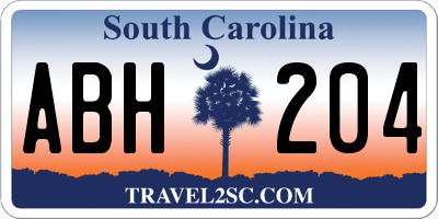 SC license plate ABH204