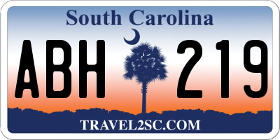 SC license plate ABH219