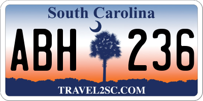 SC license plate ABH236