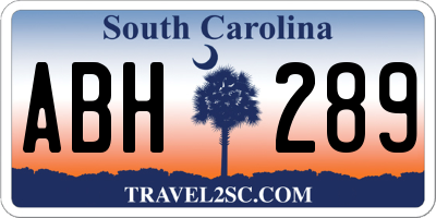 SC license plate ABH289