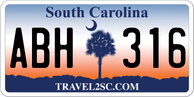 SC license plate ABH316