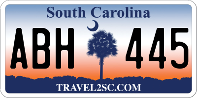 SC license plate ABH445