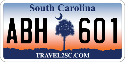 SC license plate ABH601