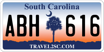 SC license plate ABH616