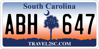 SC license plate ABH647