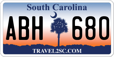 SC license plate ABH680