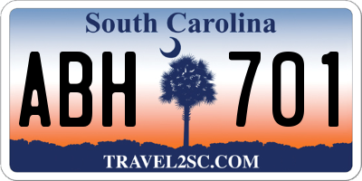 SC license plate ABH701