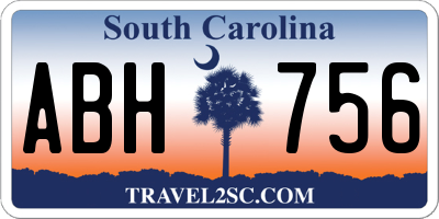 SC license plate ABH756