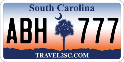SC license plate ABH777
