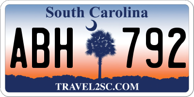 SC license plate ABH792