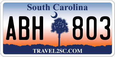SC license plate ABH803