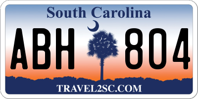SC license plate ABH804