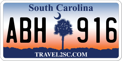 SC license plate ABH916