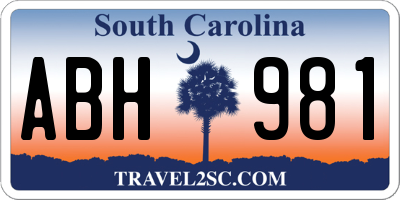 SC license plate ABH981