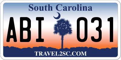 SC license plate ABI031