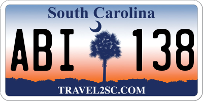 SC license plate ABI138