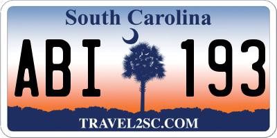 SC license plate ABI193