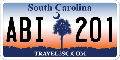 SC license plate ABI201