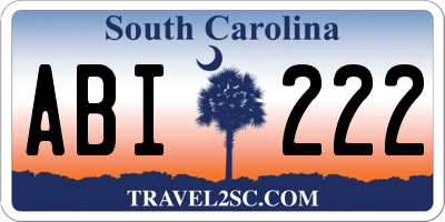 SC license plate ABI222