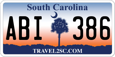 SC license plate ABI386