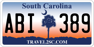 SC license plate ABI389